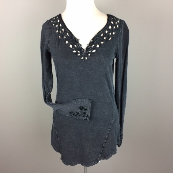 Free People Tops - Free People washed out black cutout tunic top